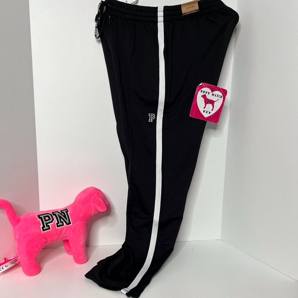 Victoria’s Secret PINK M XXL Logo Embroidery Track Pants Sweatpants Zipper Ankle
